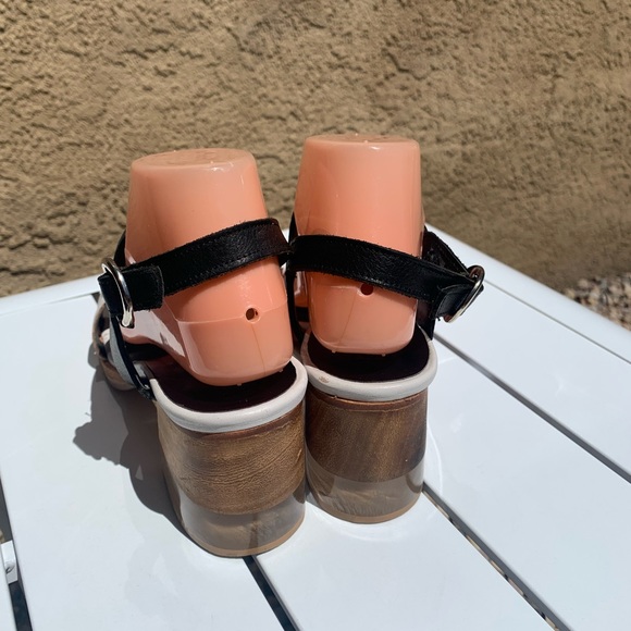 Justa Osadia designer sandals black and white leather size 40 - Picture 5 of 16